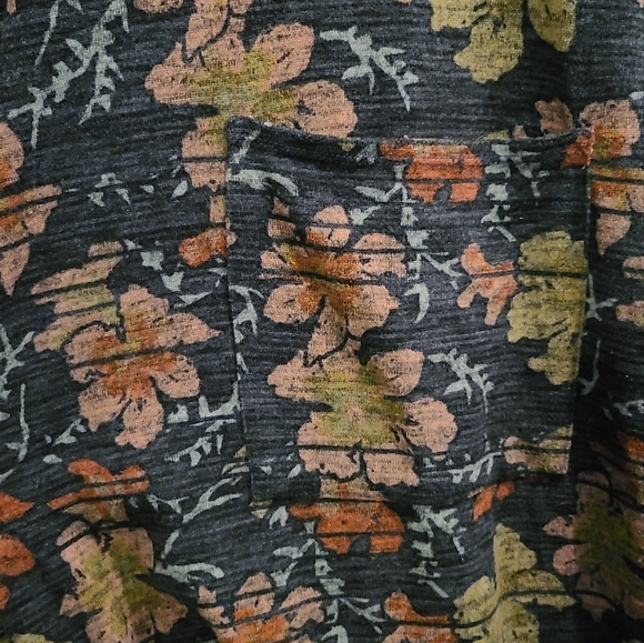 LLR LuLaRoe Sarah Cardigan Duster Floral Pattern w Stripes XL - Picture 6 of 6